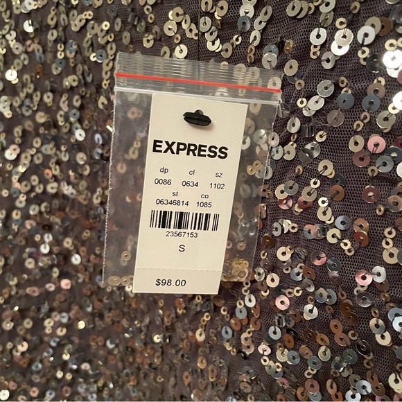 NWT Sequin Dolman Sleeve Cropped Blouse with Scoop Back - Picture 5 of 5